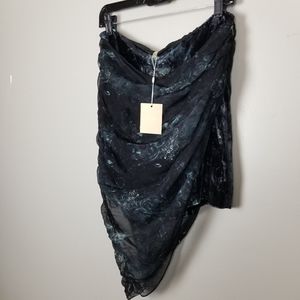 Haute Hippie velour tube top with overlay, size 10